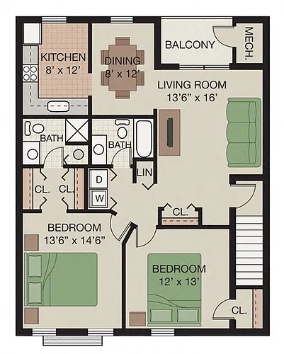 Floor plan Bristol (second floor)