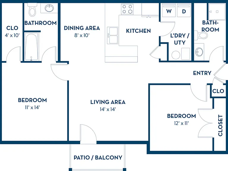 2 Bedroom | 2 Bath | 1053 SF | Renovated 2 Bedroom | 2 Bath | 1053 SF | Renovated