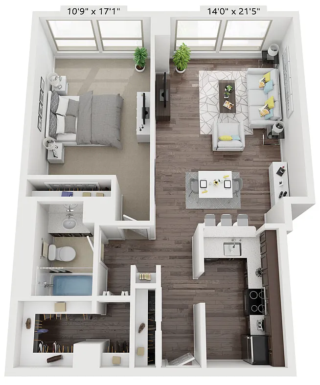 Floor plan ONE BEDROOM SEVEN