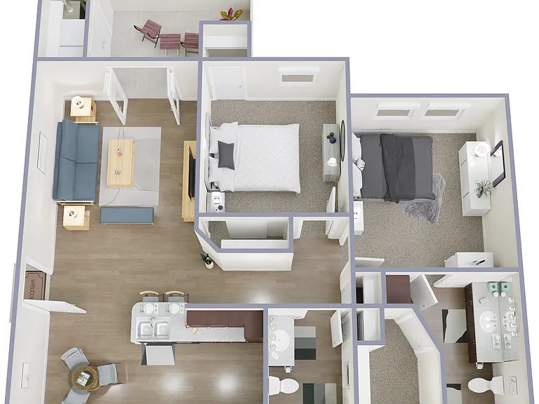 B2 | 2 Bed | 2 Bath | 987 sq ft B2 | 2 Bed | 2 Bath | 987 sq ft