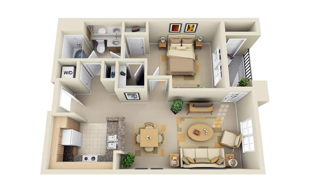 Floor plan 1x1B