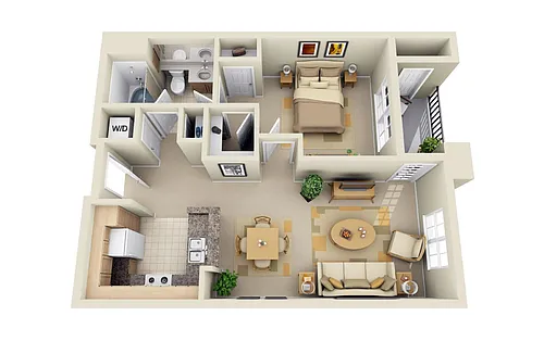 Floor plan 1x1B