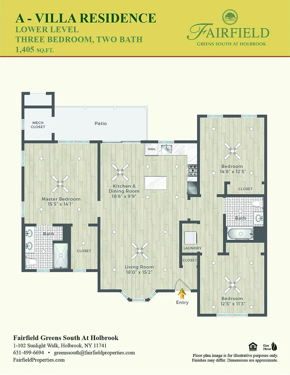 Floor plan A Three Bedroom Lower Villa With Patio