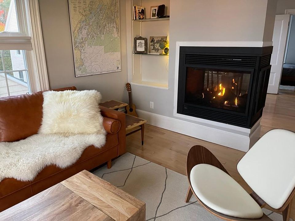 Cozy with the 3-sided gas fireplace