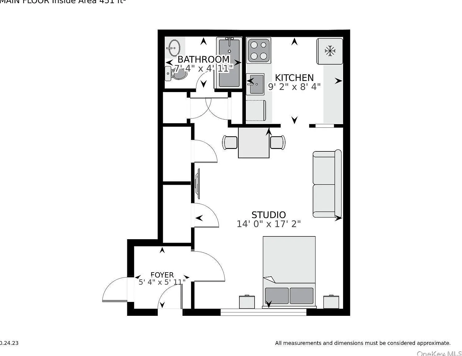 Studio, 1.0 bath, 451 sqft, $2,300 — Photo 2