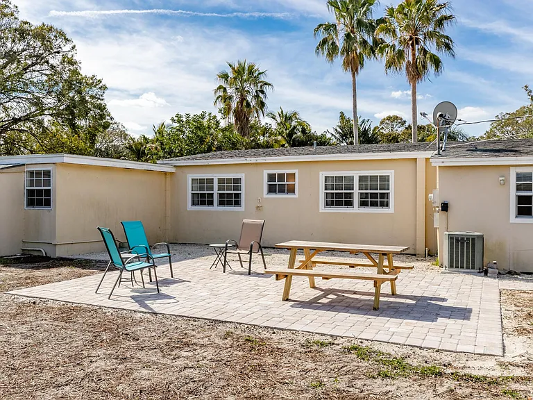 Brand new large brick patio in back yard
