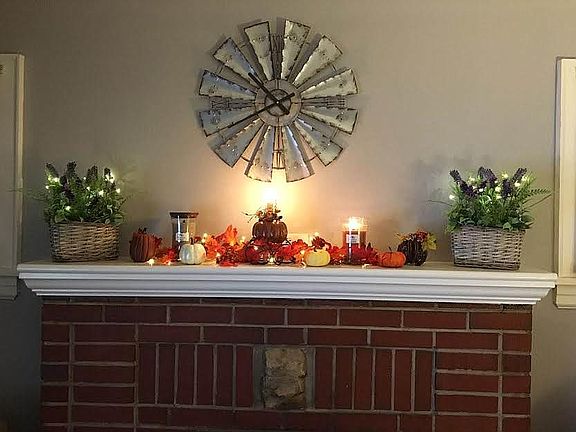 fireplace in living area