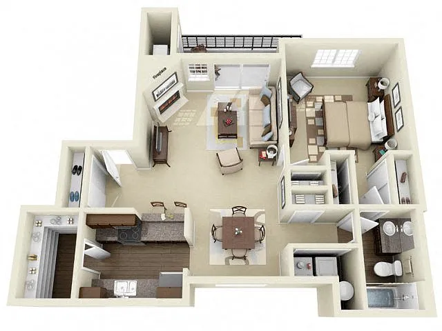 Floor plan 1x1 Large (Premium)