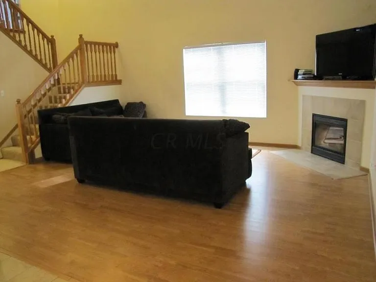 Family room with back stairs