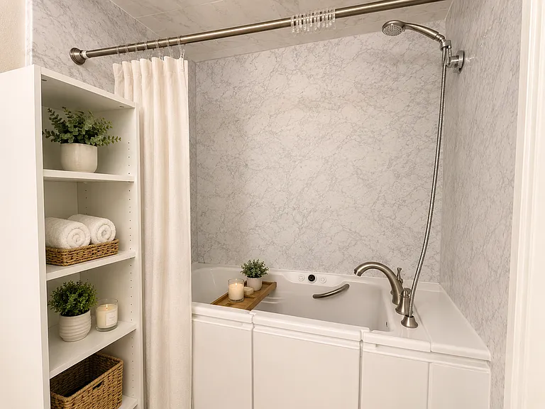 Master bath with hot jet tub