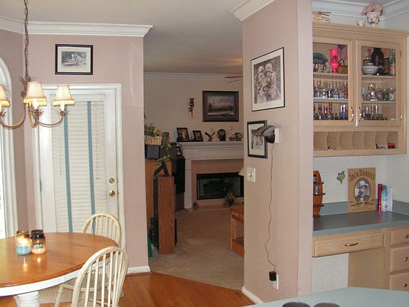 Built-in Desk and View of Family Room
