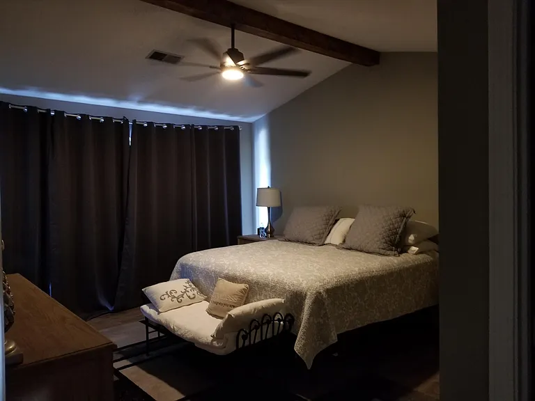 Master Bed room with balcony, master bath and walk in closet