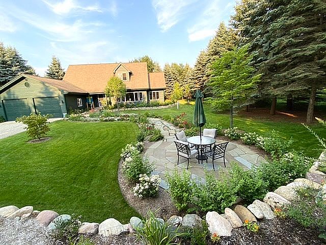 Patio, path to house