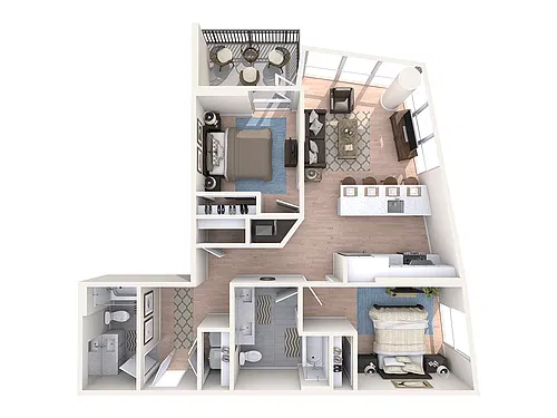 Floor plan 2 Bedroom - C1