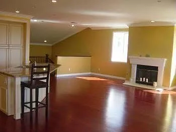 Family Room with Fireplace, beautiful hardwood floors