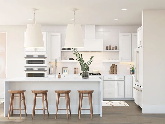 Kitchen with pendant lighting-Artist Rendering