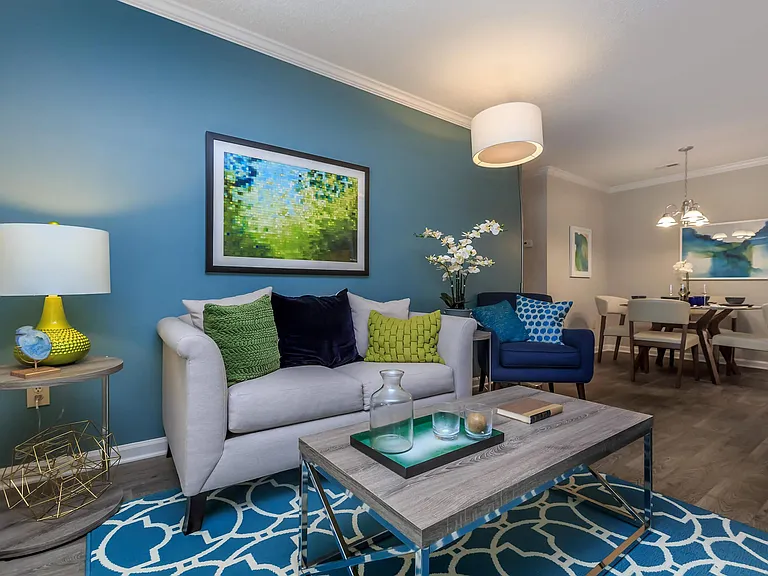 Large Living Space - Living Room & Dining Area - Gold Interior
