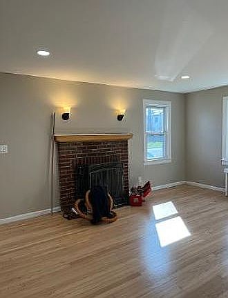 Living room with fireplace