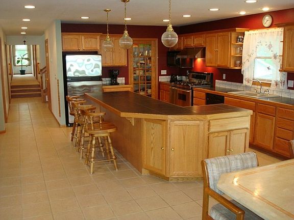 Spanning kitchen with a walk-in pantry!