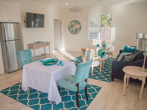 Sleeper sofa and spacious living area