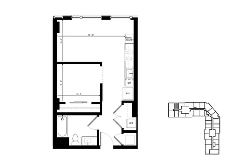 Floor plan U2 Urban 1 Bedroom