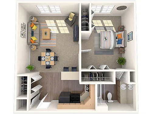 Floor plan 1x1F
