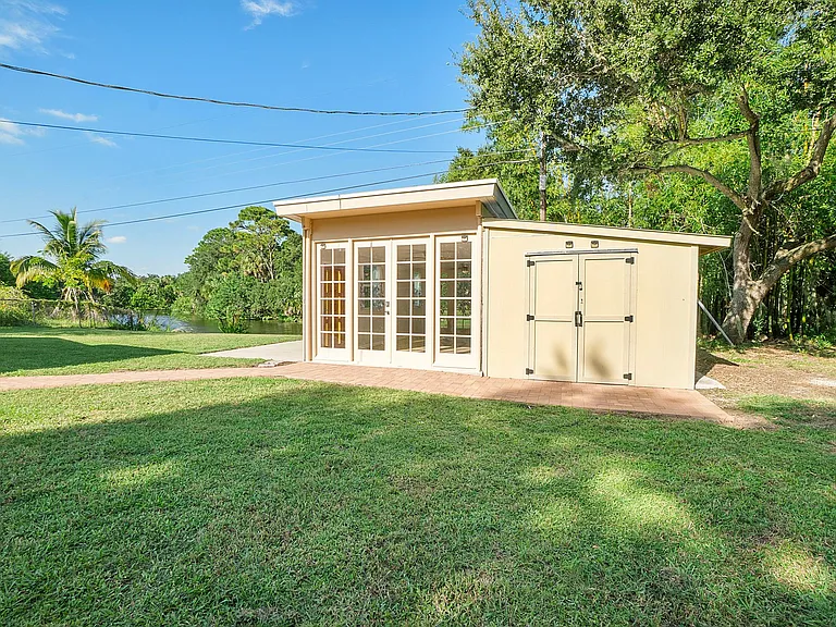Detached building with shed