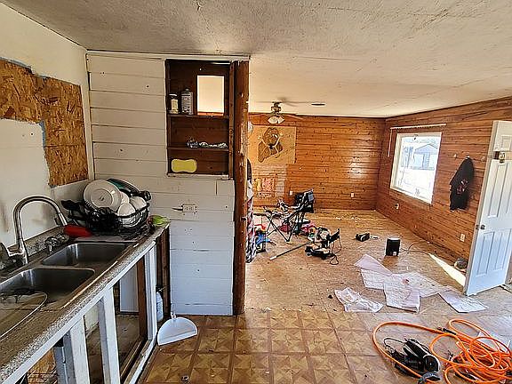 Kitchen leading into living 