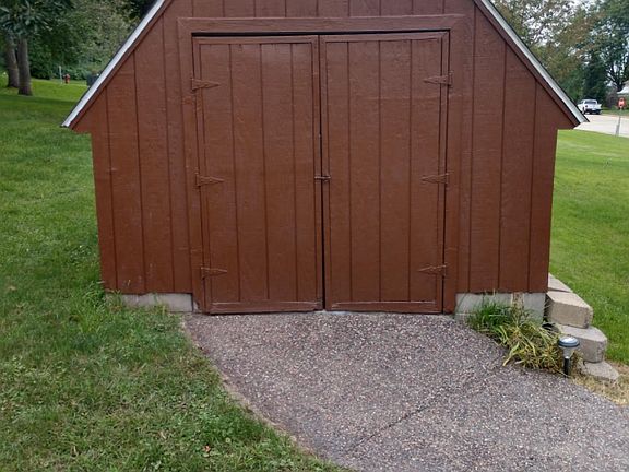 Shed in backyard