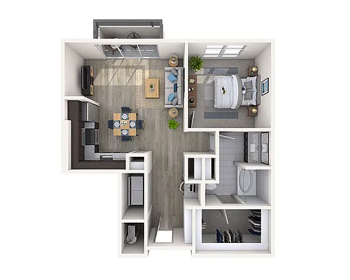Floor plan One Bedroom A1G