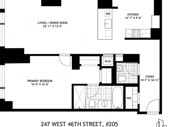 2nd image of 247 W 46th St APT 205
