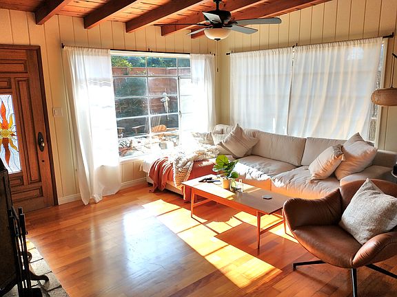 Luxury cabin-style home in Encinitas. Front room view.