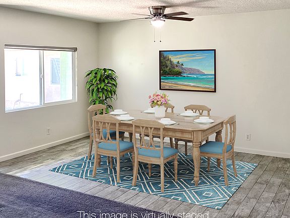 Virtually staged dining area