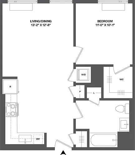 Floor plan 1 Bed/1 Bath-1A-4.3