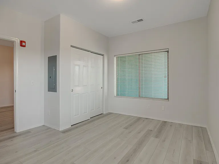 Unit 414 Top floor unit. Bedroom looks out on private balcony