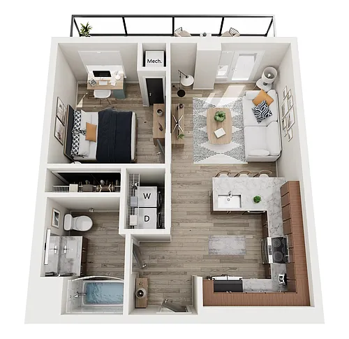 Floor plan A1 One Bedroom
