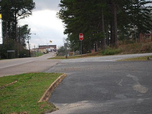 Looking up the street leading to main business district.