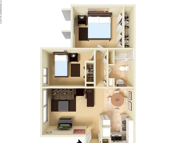 Medium 2 Bed 1 Bath
