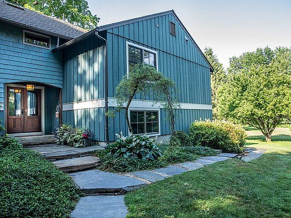 Front door, stone walkways