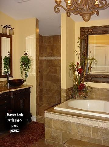 Master bath oversize jacuzzi tub