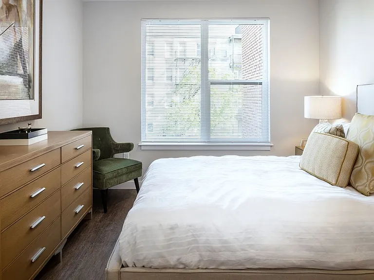 Bedroom with hard surface flooring
