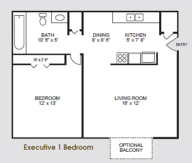 Floor plan Executive One Bedroom