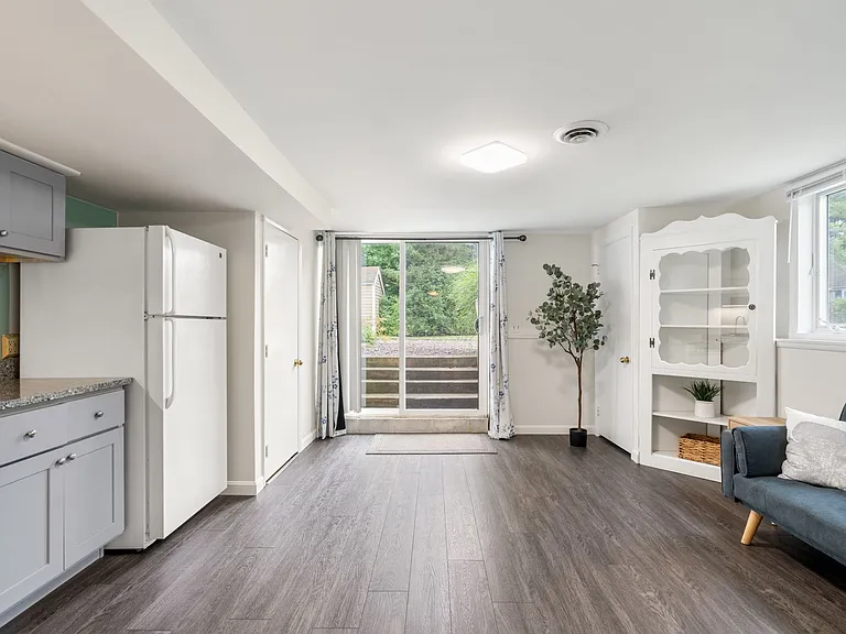2nd floor - Kitchen/Living with Fridge and small stove with Sofa