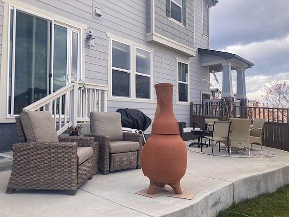 Large patio and barbeque.