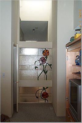 stain glass in master bedroom