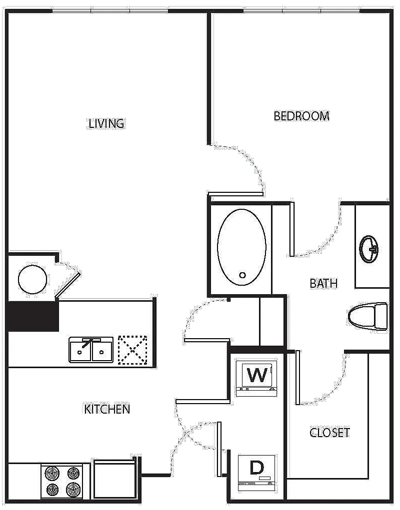 Floor plan A0 One Bedroom