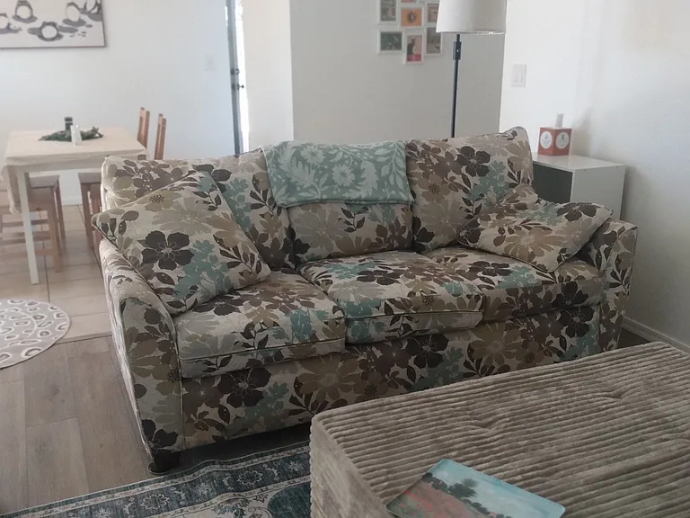 living room to dining area