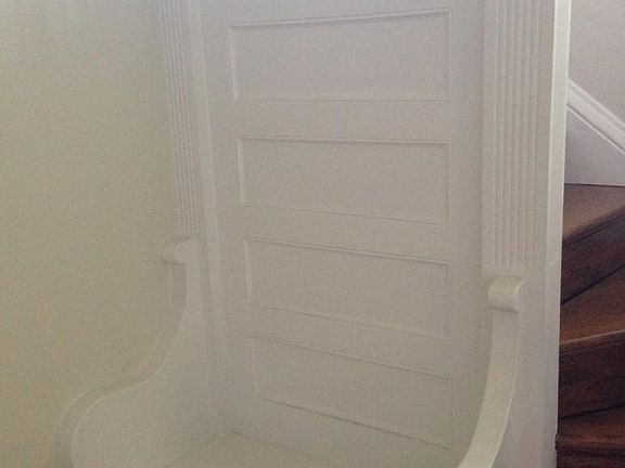 Bench inside shared front entrance