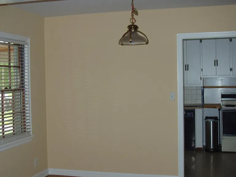 view from dining room to kitchen