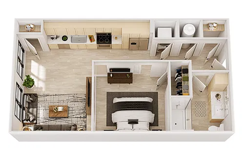 Floor plan 1 BR-A